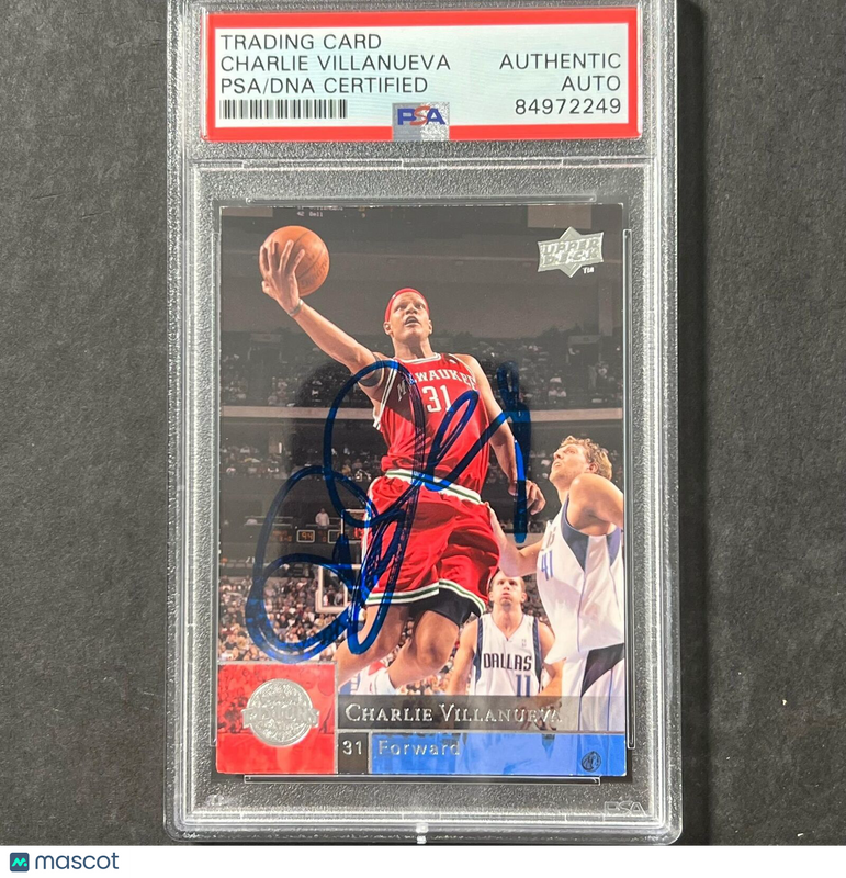 2009-10 Upper Deck #103 Charlie Villanueva Signed Card Auto PSA Slabbed Pistons