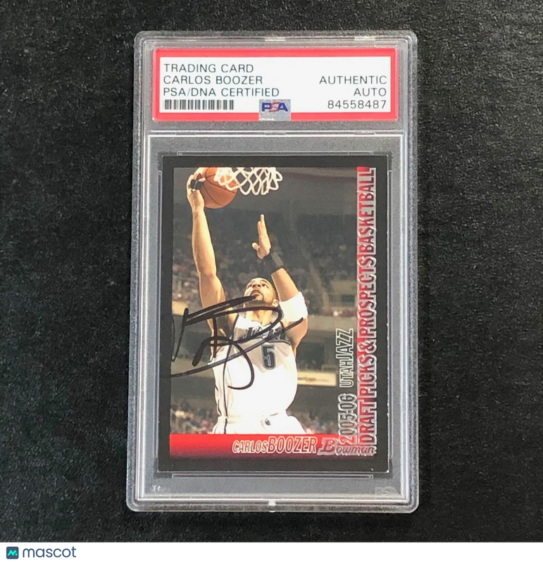 2005-06 Bowman Basketball #7 Carlos Boozer Signed Card AUTO PSA Slabbed Jazz