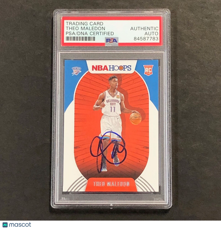 2020-21 NBA Hoops #230 Theo Maledon Signed Card AUTO PSA Slabbed RC Thunder