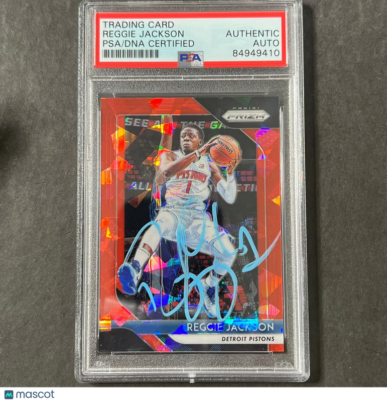 2018-19 Panini Prizm #142 Reggie Jackson Signed Card AUTO PSA Slabbed Pistons