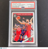 2018-19 Panini Donruss Optic #43 Jonas Valanciunas Signed Card AUTO PSA Slabbed