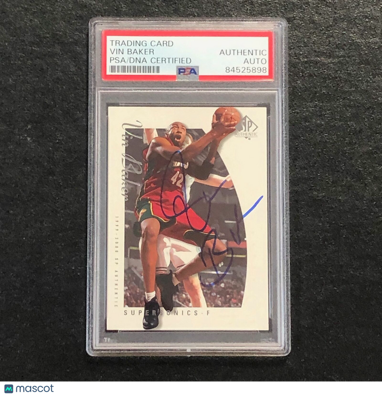 1999-00 SP AUTHENTIC #77 Vin Baker Signed Card Auto PSA/DNA Slabbed Supersonics