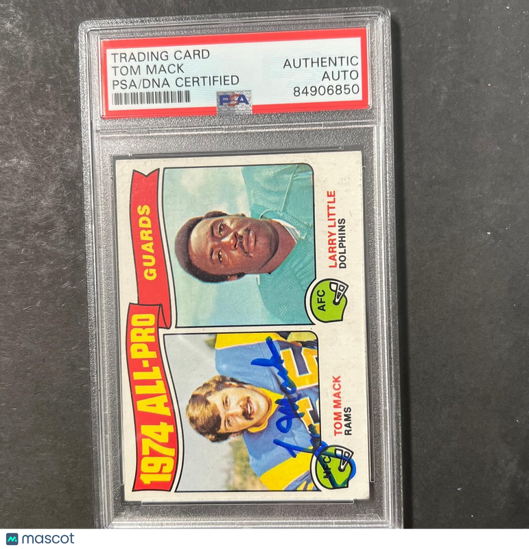 1975 Topps #203 Tom Mack Signed Card PSA Slabbed AUTO Rams