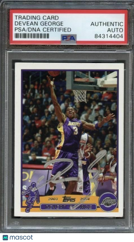 2003-04 Topps Collection #183 Devean George Signed Card AUTO PSA Slabbed