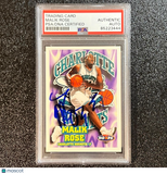 1997 NBA Properties #24 Malik Rose Signed Card AUTO PSA/DNA Slabbed Spurs