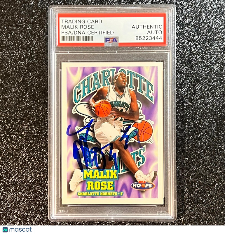 1997 NBA Properties #24 Malik Rose Signed Card AUTO PSA/DNA Slabbed Spurs