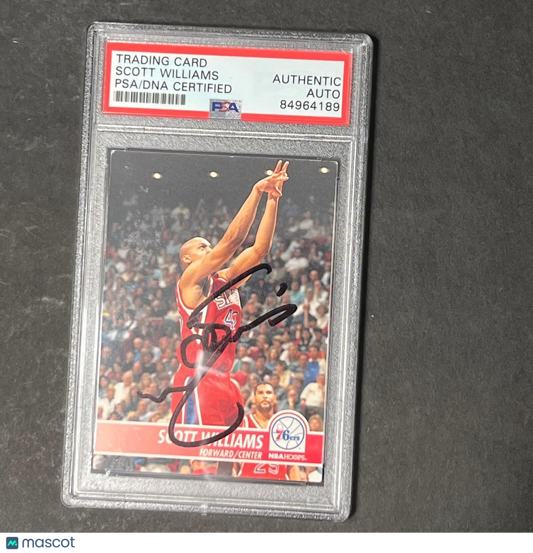 1994-95 NBA Hoops #360 Scott Williams Signed Card AUTO PSA Slabbed 76ers
