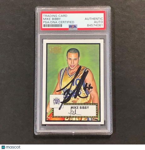 2005-06 Topps 1952 Style #92 Mike Bibby Signed Card AUTO PSA Slabbed Kings