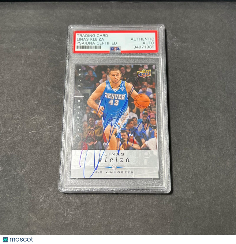 2008-09 Upper Deck #45 Linas Kleiza signed Auto Card PSA/DNA Slabbed Nuggets