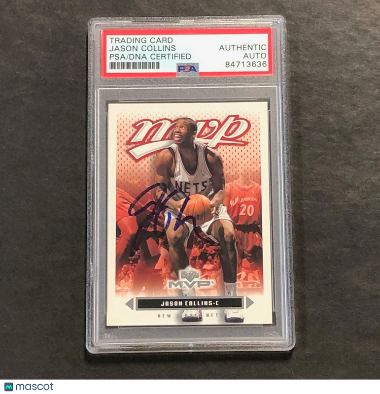 2003-04 Upper Deck MVP #109 Jason Collins Signed Card AUTO PSA Slabbed Nets