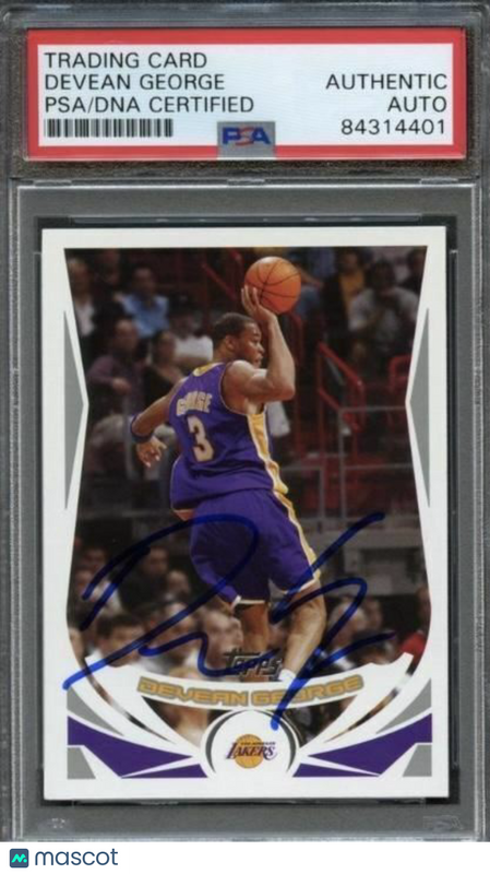 2004 Topps #176 Devean George Signed Card AUTO PSA Slabbed
