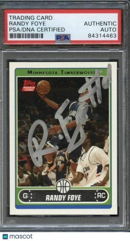 2006-07 Topps #250A Randy Foye Signed Card AUTO PSA Slabbed