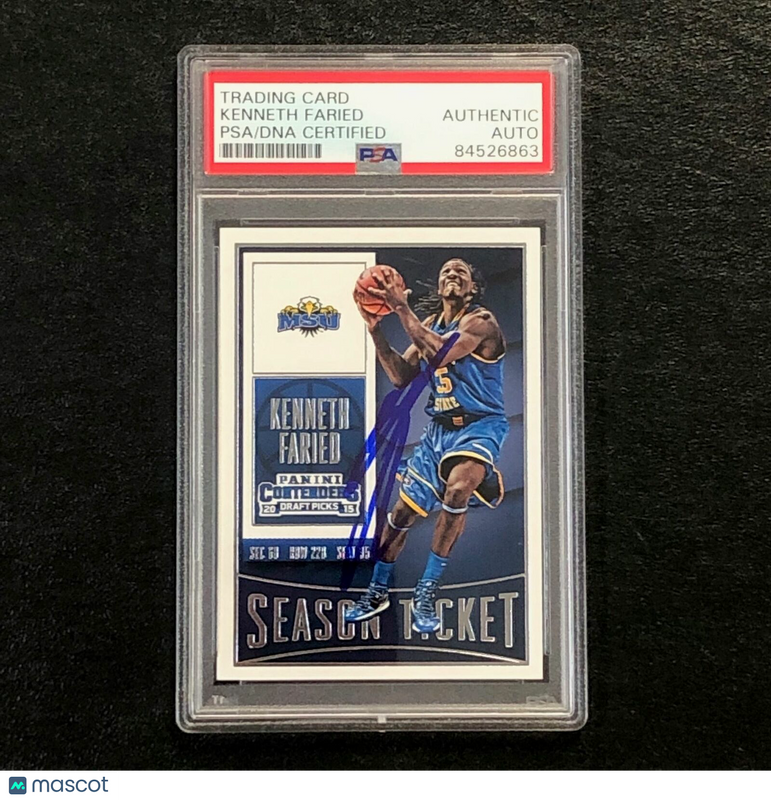 2015-16 Contenders Draft Picks #55 Kenneth Faried Signed AUTO PSA Slabbed MSU