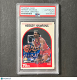 1988-89 Topps #137 Hersey Hawkins Signed Card Auto PSA Slabbed 76ers
