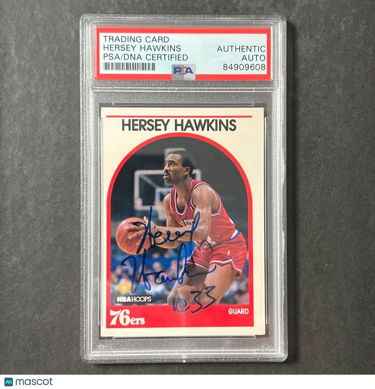 1988-89 Topps #137 Hersey Hawkins Signed Card Auto PSA Slabbed 76ers
