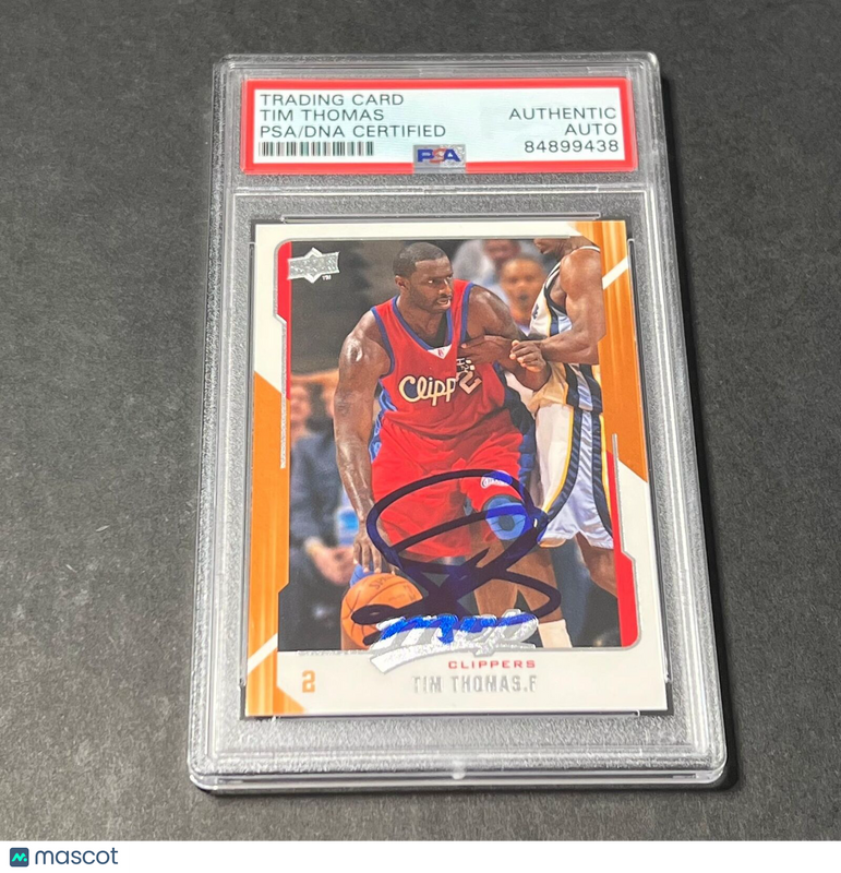 2008-09 Upper Deck Basketball #68 Tim Thomas Signed Card AUTO PSA Slabbed Clippe