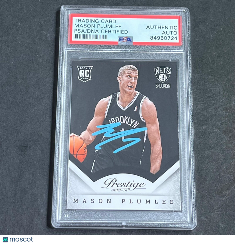 2013-14 Panini Prestige #182 Mason Plumlee Signed Card AUTO PSA RC Slabbed Nets
