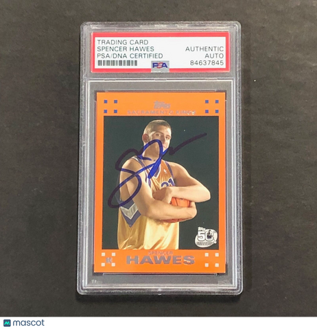 2007-08 Topps Basketball #10 Spencer Hawes Signed Card AUTO PSA/DNA Slabbed King