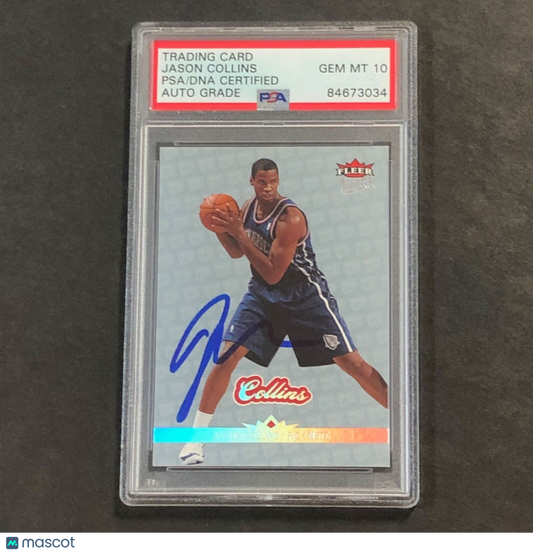 2006-07 Fleer #98 019/100 Jason Collins Signed Card AUTO 10 PSA Slabbed Nets