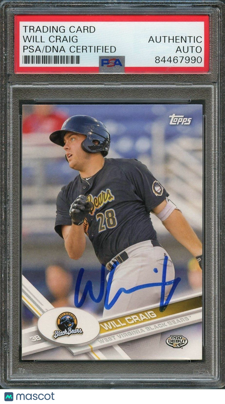 2017 Topps Pro Debut #105 WILL CRAIG Signed Card PSA Slabbed Auto Pirates