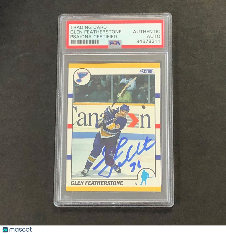 1990 Score #25T Glen Featherstone Signed Card PSA slabbed Blues