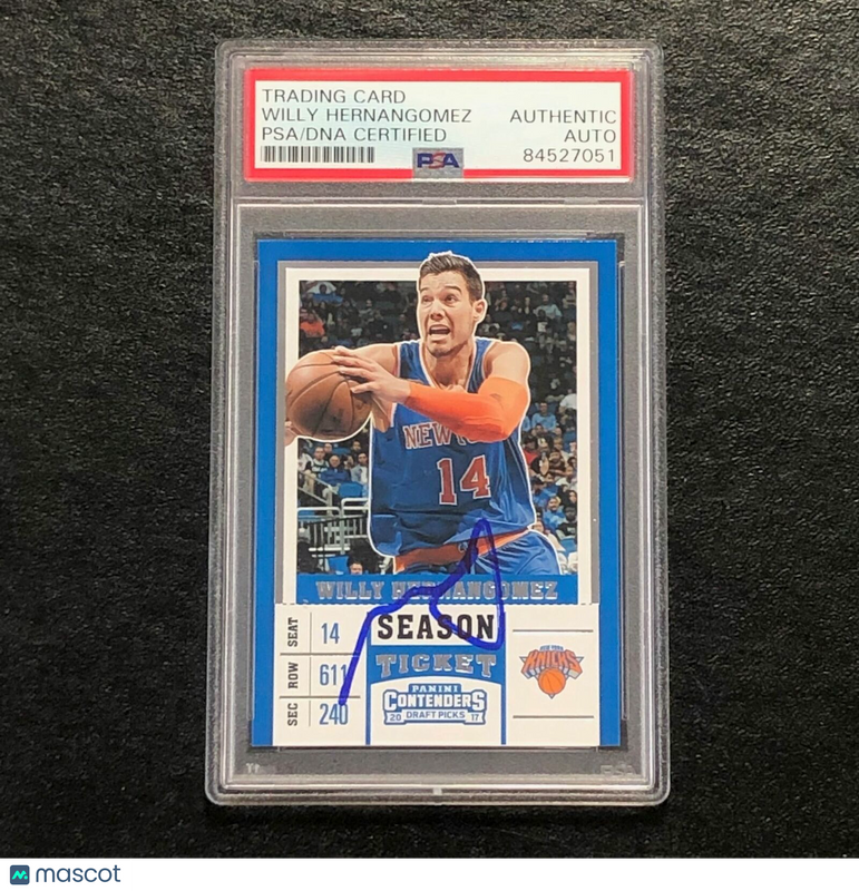 2017-18 Contenders Draft Picks #49 Willy Hernangomez Signed Card AUTO PSA Slabbe
