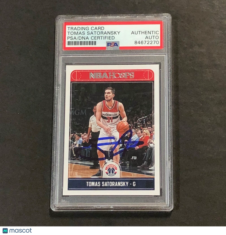 2017-18 NBA Hoops #92 Tomas Satoransky Signed Card AUTO PSA Slabbed Wizards