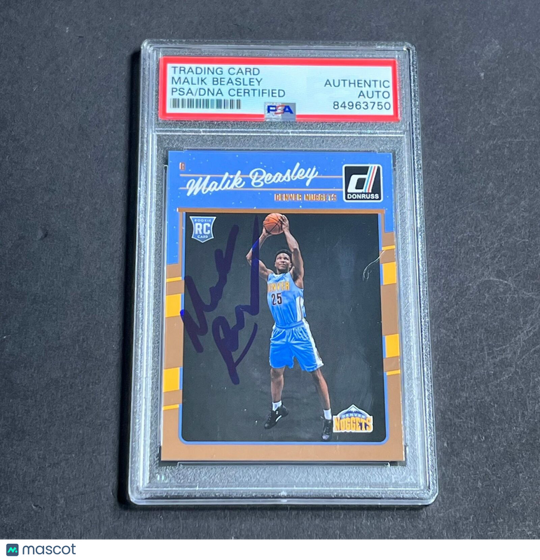 2016-17 Donruss #166 Malik Beasley Signed Card Auto PSA Slabbed Nuggets