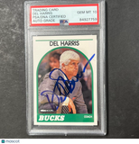 1989-90 NBA Hoops #126 Del Harris Signed Card AUTO 10 PSA Slabbed Bucks