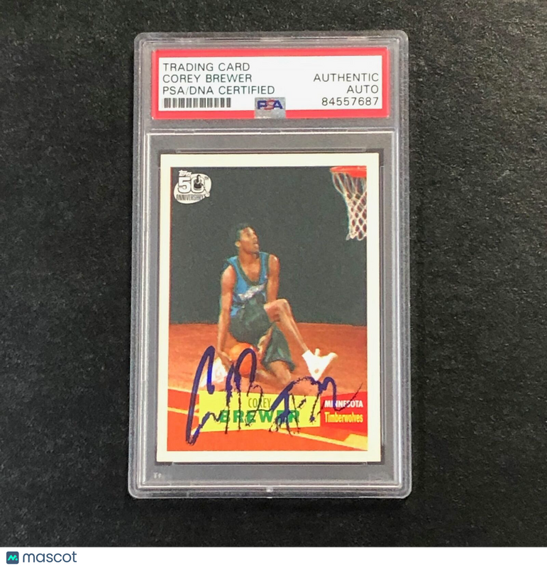 2007-08 Topps 50th Anniversary #117 Corey Brewer  Signed Card Auto PSA Slabbed Timberwolves
