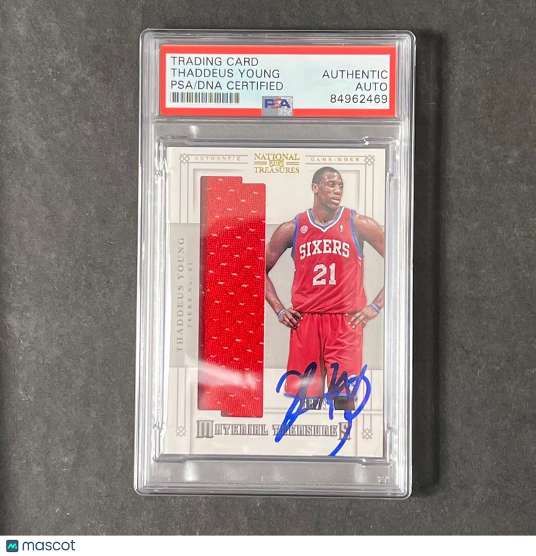 2012-13 Panini National Treasures #38 Thaddeus Young Signed Card PSA AUTO Slabbe