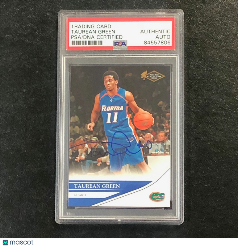 2007 Press Pass Collectors Series #15 Taurean Green  Signed Card Auto PSA Slabbed Gators