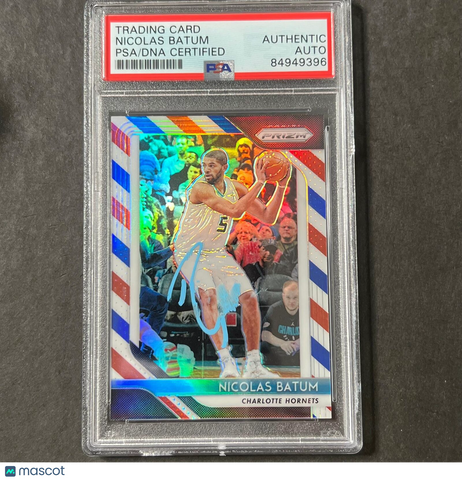 2018-19 Panini Prizm #20 Nicolas Batum Signed Card Auto PSA Slabbed Hornets