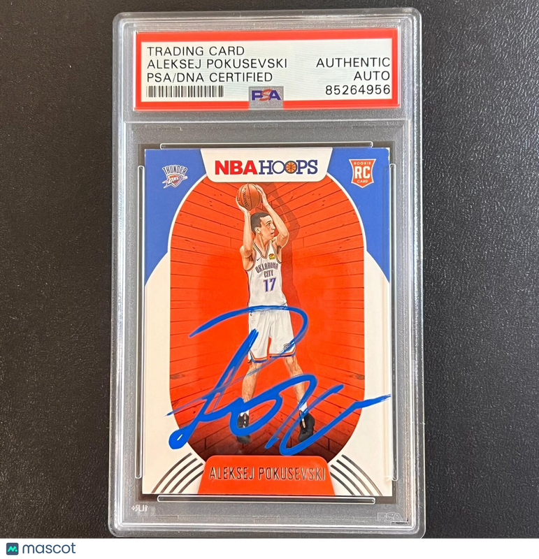 2020-21 Panini NBA Hoops #219 Aleksej Pokusevski Signed Card AUTO PSA Slabbed RC