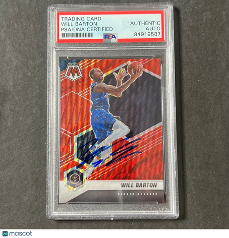 2020-21 Panini Mosaic #158 Will Barton Signed Card AUTO PSA Slabbed Nuggets