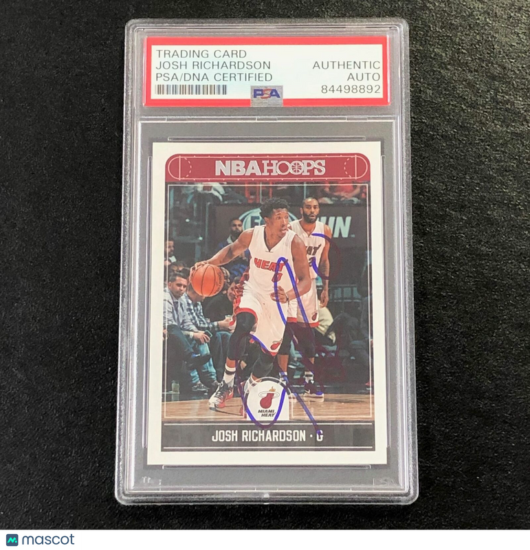 2017-18 NBA Hoops #71 Josh Richardson Signed Card AUTO PSA Slabbed Heat