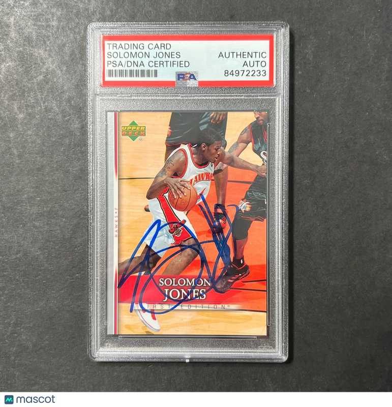 2007-08 Upper Deck #144 Solomon Jones Signed Card AUTO PSA/DNA Slabbed Hawks