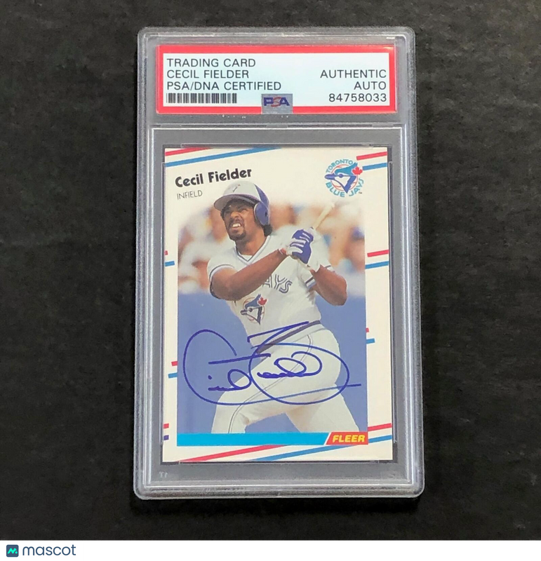 1988 Fleer #110 Cecil Fielder Signed Card Auto PSA Slabbed Jays