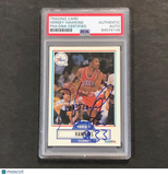 1990-91 FLEER #143 Hersey Hawkins Signed Card AUTO PSA Slabbed 76ers