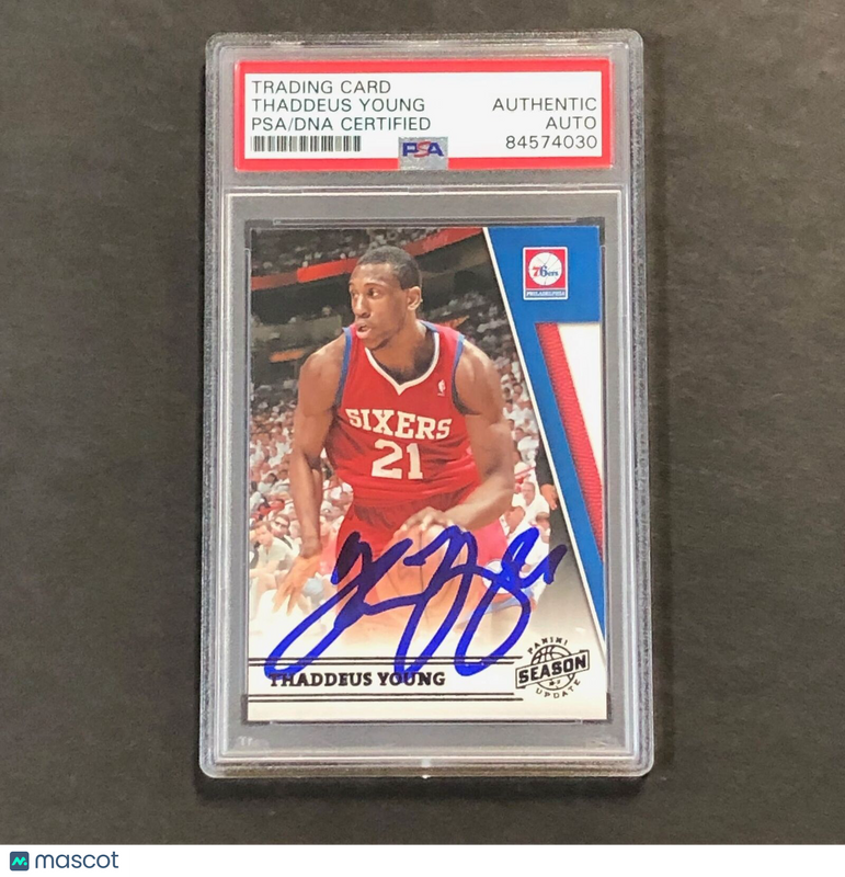 2010-11 Panini Season Update #26 Thaddeus Young Signed Card AUTO PSA Slabbed 76e