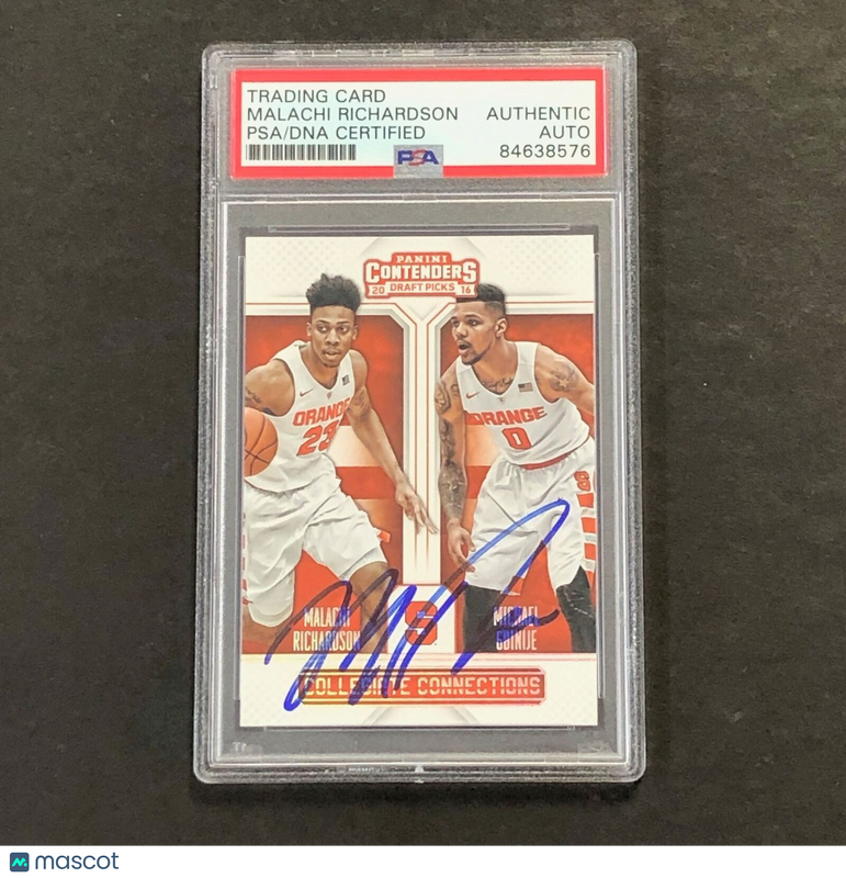 2016-17 Contenders Draft Picks #20 Malachi Richardson Signed Card AUTO PSA Slabb