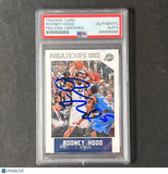 2015-16 NBA Hoops #98 Rodney Hood Signed Card AUTO PSA Slabbed Jazz