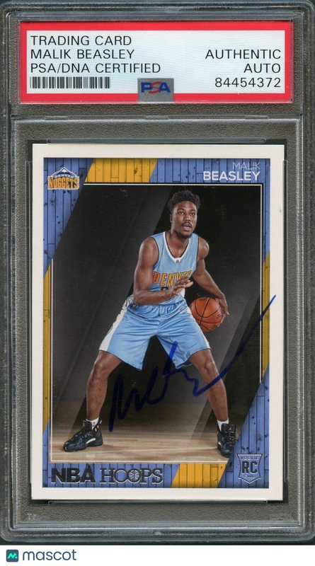 2016-17 NBA Hoops #276 Malik Beasley Signed Card AUTO PSA/DNA Slabbed RC