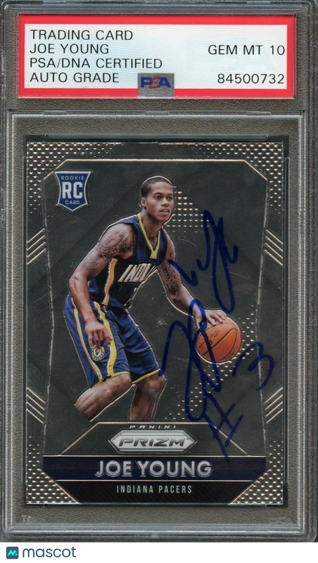 2015-16 Panini Prizm #305 Joe Young Signed Card AUTO 10 PSA Slabbed RC Pacers