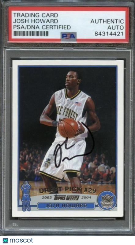 2003-04 TOPPS #249 Josh Howard Signed Card AUTO PSA/DNA Slabbed