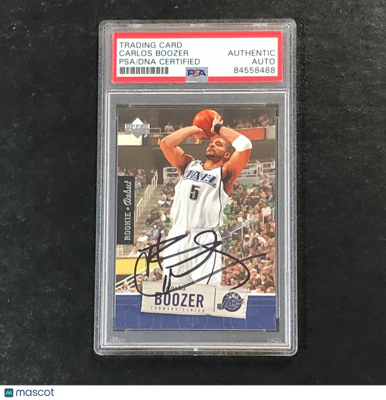 2005-06 Upper Deck Rookie Debut #95 Carlos Boozer Signed Card Auto PSA Slabbed Jazz