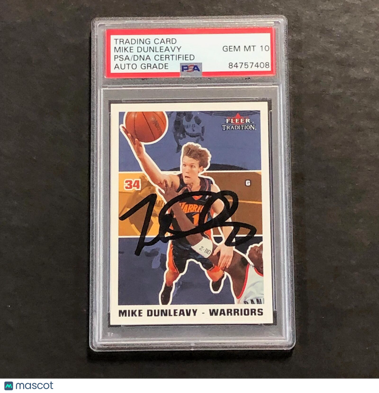 2003-04 Fleer Tradition #168 Mike Dunleavy Signed Card PSA Slabbed Warriors