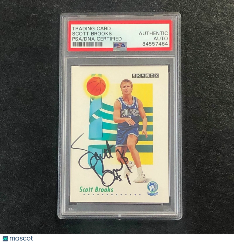 1991-92 SKYBOX #167 Scott Brooks Signed Card AUTO PSA Slabbed Timberwolves
