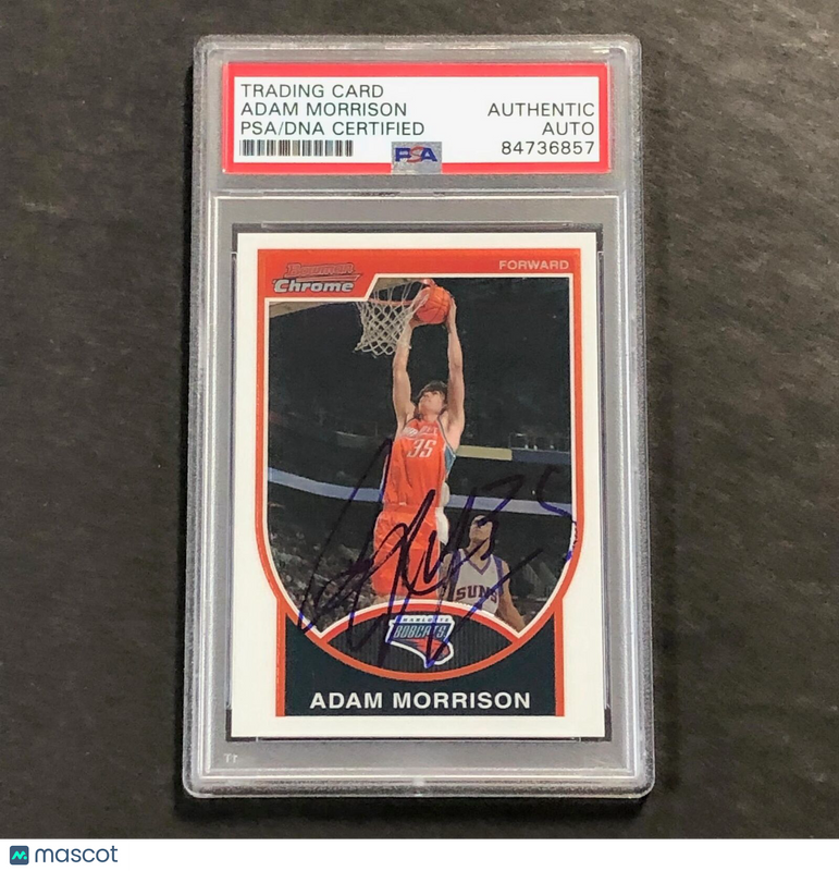2007-08 Bowman Chrome #35 Adam Morrison Signed Card AUTO PSA Slabbed Bobcats