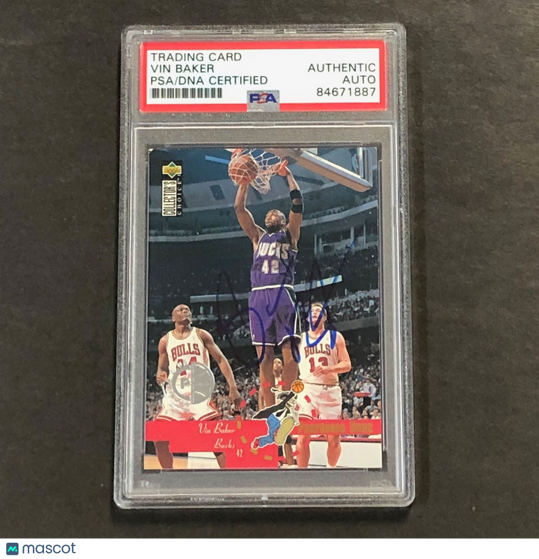 1995-96 Upper Deck Collector's Choice #197 Vin Baker Signed Card PSA/DNA Slabbed